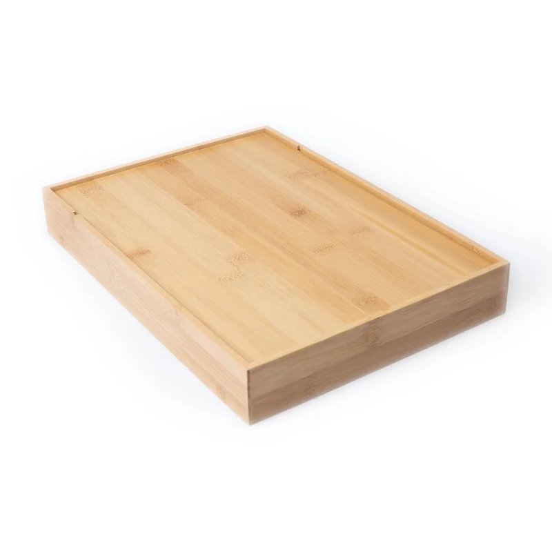 Natural Bamboo Silverware Organizer Drawer Divider 5 Compartments Kitchen Office Utensils Storage Sustainable Durable Elegant