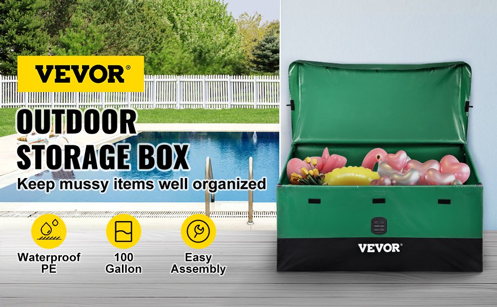 SucceBuy Outdoor Storage Box Patio Deck Box 100 /150 /230 Gallon Waterproof PE Tarpaulin Patio & Garden Furniture Home & Garden