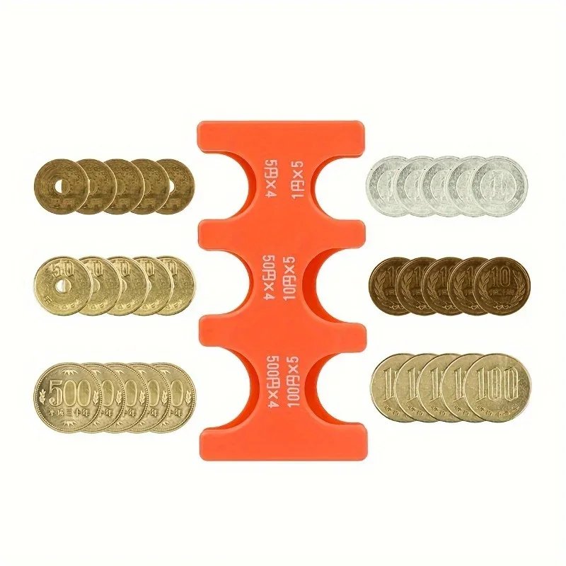 Mini Portable Coin Organizer, Portable Plastic Coin Holder, Multi-Slot Japanese & Korean Currency Storage, Money Management