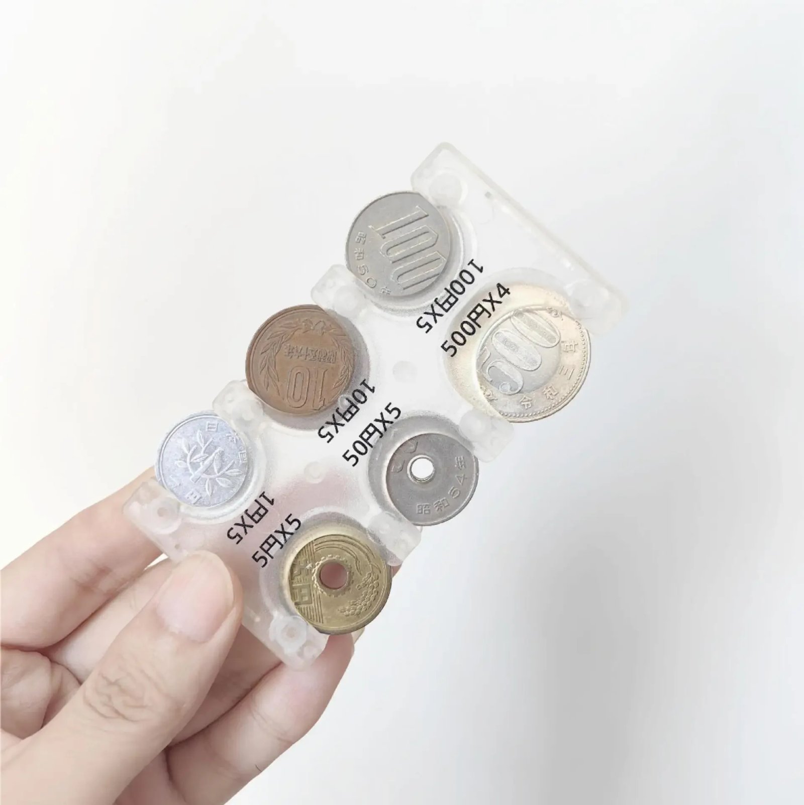 Mini Portable Coin Organizer, Portable Plastic Coin Holder, Multi-Slot Japanese & Korean Currency Storage, Money Management
