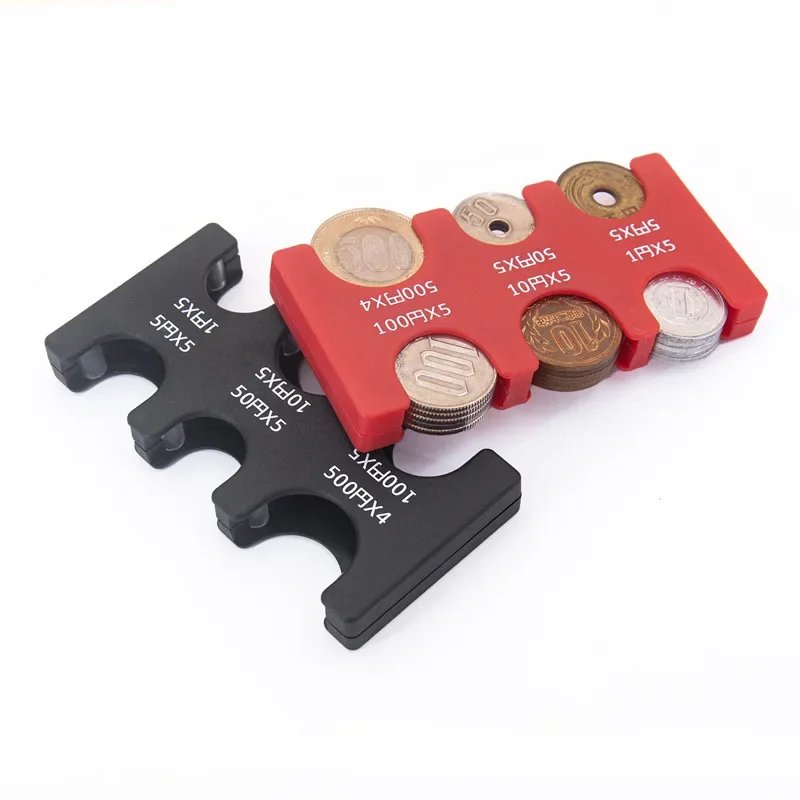 Mini Portable Coin Organizer, Portable Plastic Coin Holder, Multi-Slot Japanese & Korean Currency Storage, Money Management