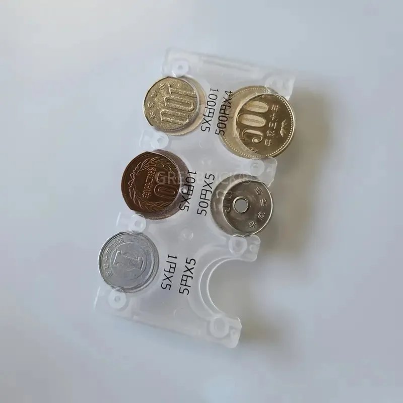 Mini Portable Coin Organizer, Portable Plastic Coin Holder, Multi-Slot Japanese & Korean Currency Storage, Money Management