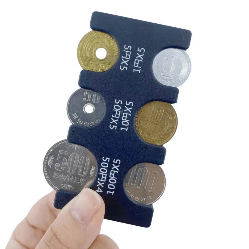 Mini Portable Coin Organizer, Portable Plastic Coin Holder, Multi-Slot Japanese & Korean Currency Storage, Money Management
