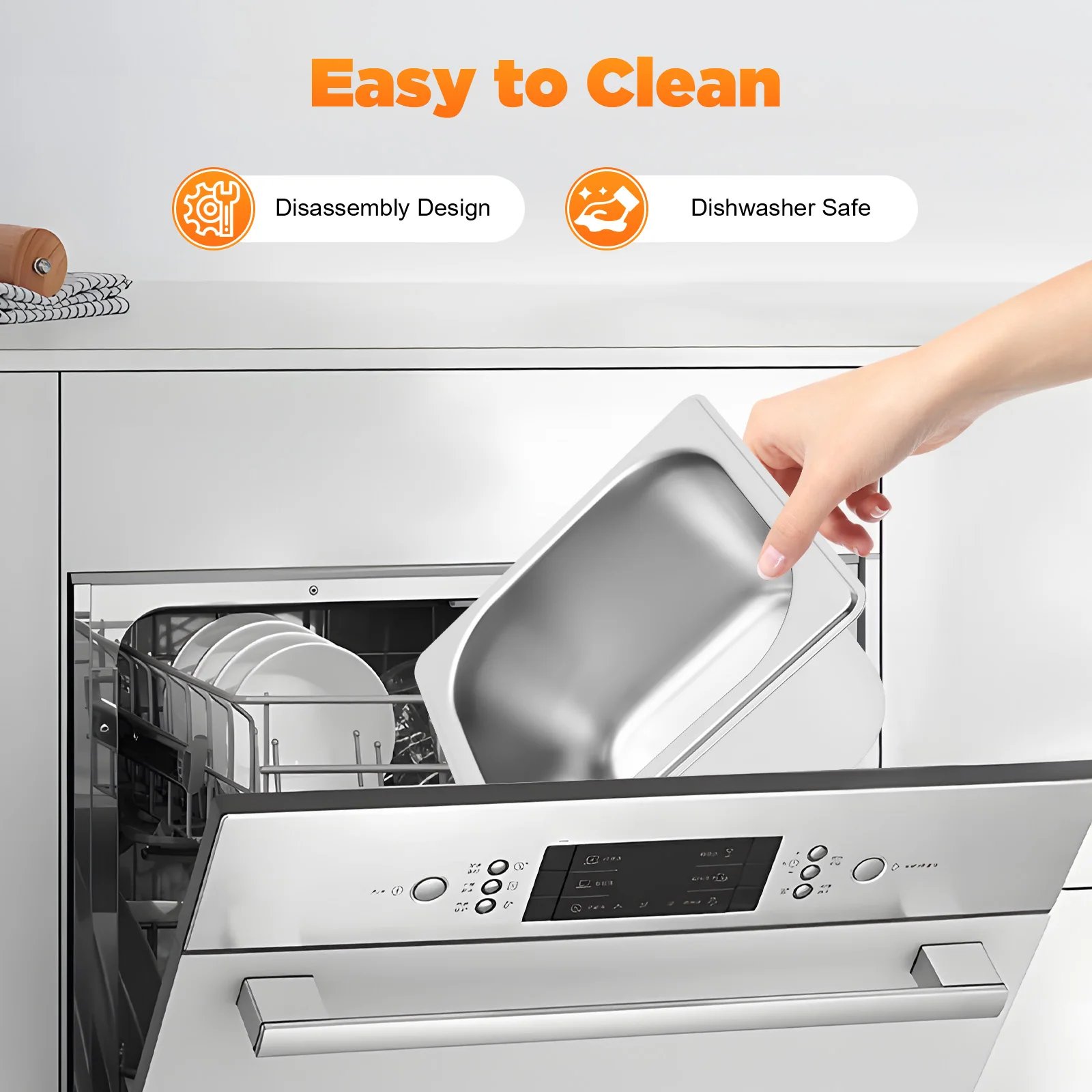 Spice Rack Shelf Stainless Steel One Row with 5 Containers, Countertop Inclined Holder for Seasoning Sauce Jam Fruits Ingredient