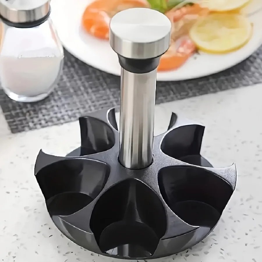 360°Rotation Spice Rack,6 Jar Seasoning Organizer Holder with Polished Metal Glass Spice Refill Containers Jars for Kitchen Cook 360°Rotation Spice Rack,6 Jar Seasoning Organizer Holder with Polished Metal Glass Spice Refill Containers Jars for Kitchen Cook