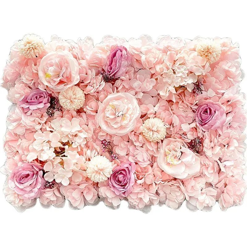 Pink Silk Rose Flower Wall Panels Artificial Flower for Wedding Decoration Baby Show Party Home Bedroom Backdrop Decor