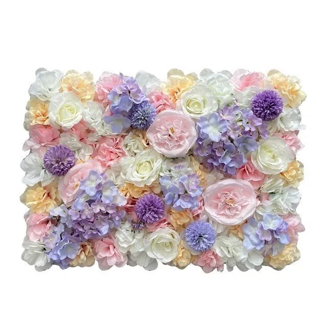 Pink Silk Rose Flower Wall Panels Artificial Flower for Wedding Decoration Baby Show Party Home Bedroom Backdrop Decor