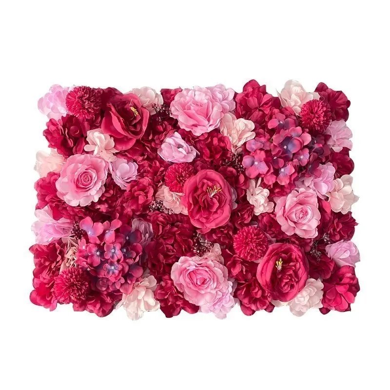 Pink Silk Rose Flower Wall Panels Artificial Flower for Wedding Decoration Baby Show Party Home Bedroom Backdrop Decor
