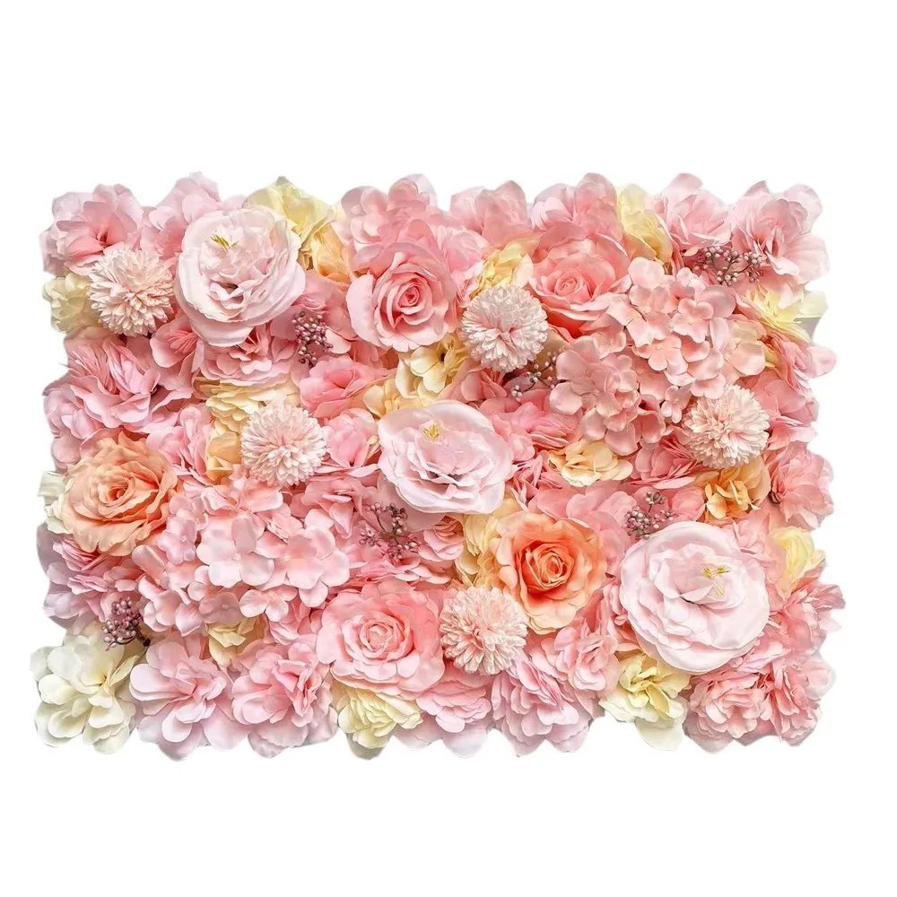 Pink Silk Rose Flower Wall Panels Artificial Flower for Wedding Decoration Baby Show Party Home Bedroom Backdrop Decor
