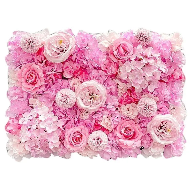 Pink Silk Rose Flower Wall Panels Artificial Flower for Wedding Decoration Baby Show Party Home Bedroom Backdrop Decor