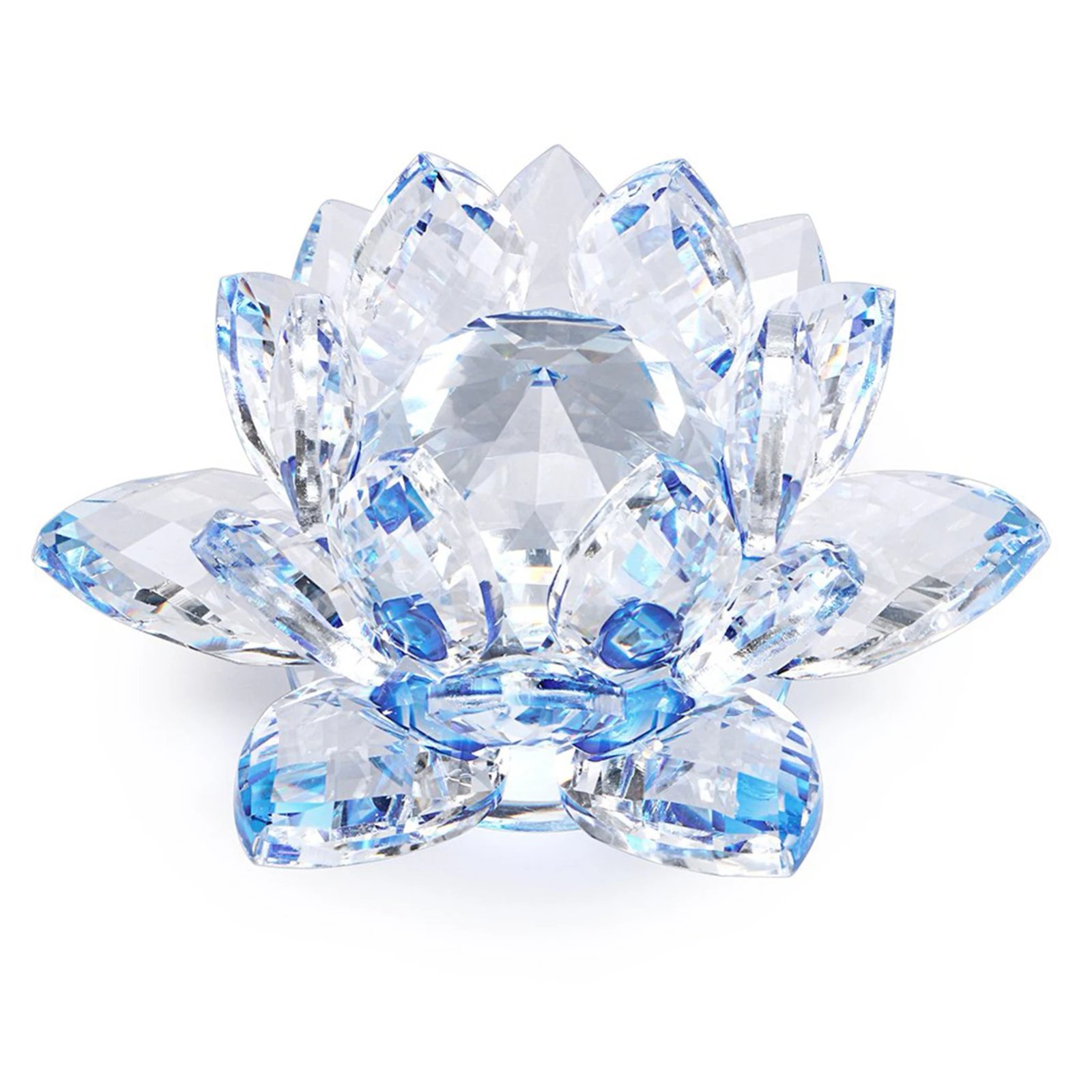 Crystal Lotus Flower Figurines Flower Crafts Glass Car Figurines for Tabletop Centerpiece Home Office