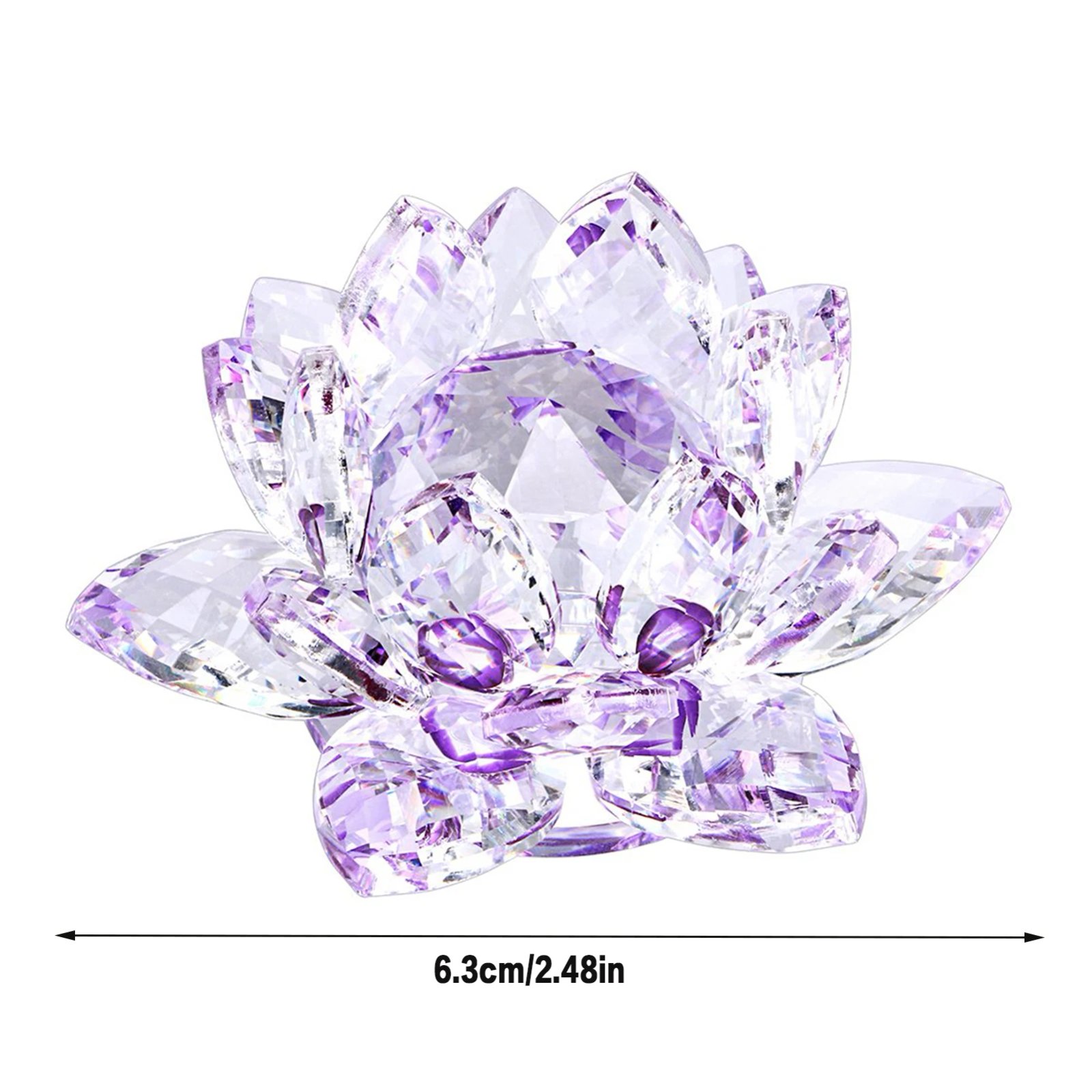 Crystal Lotus Flower Figurines Flower Crafts Glass Car Figurines for Tabletop Centerpiece Home Office