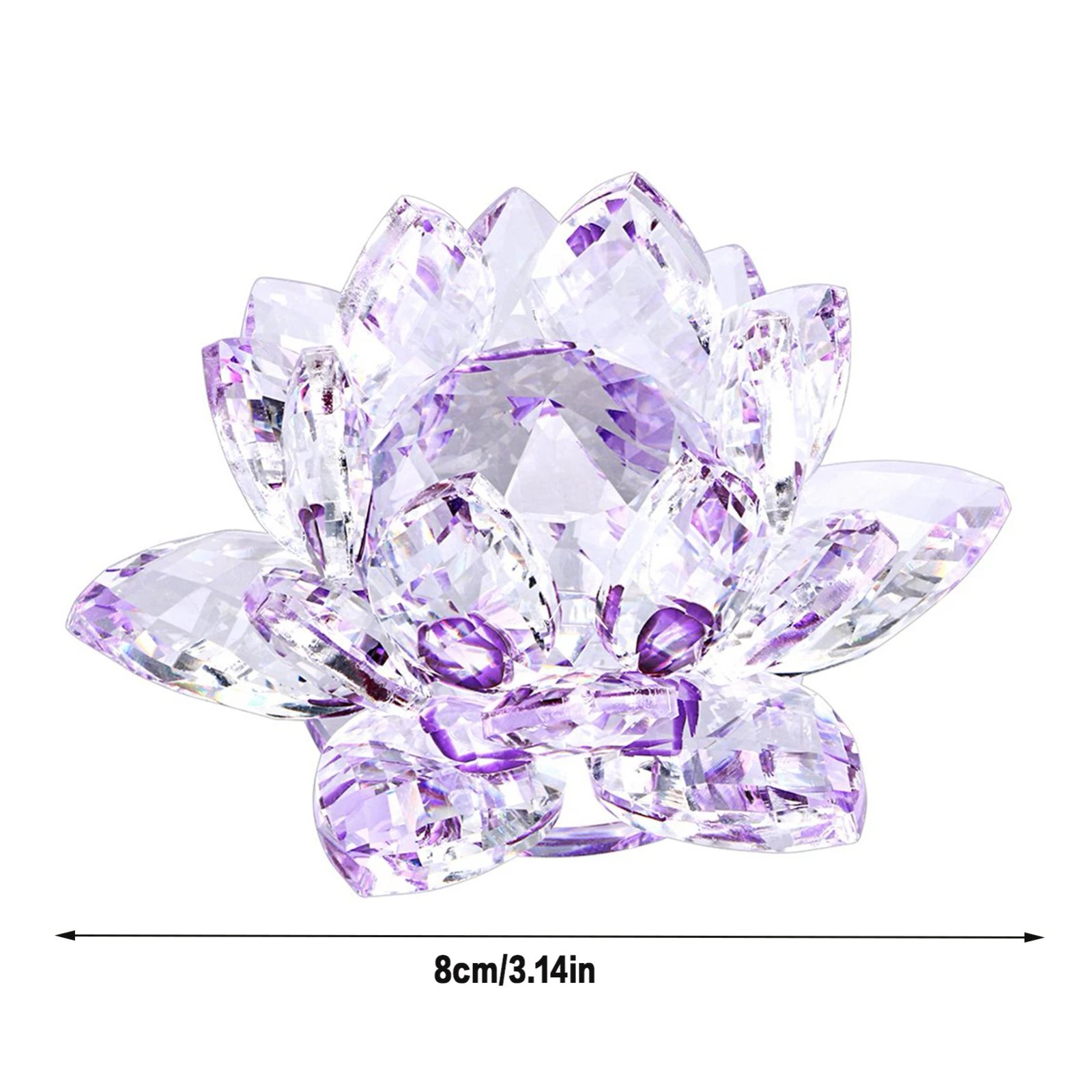 Crystal Lotus Flower Figurines Flower Crafts Glass Car Figurines for Tabletop Centerpiece Home Office
