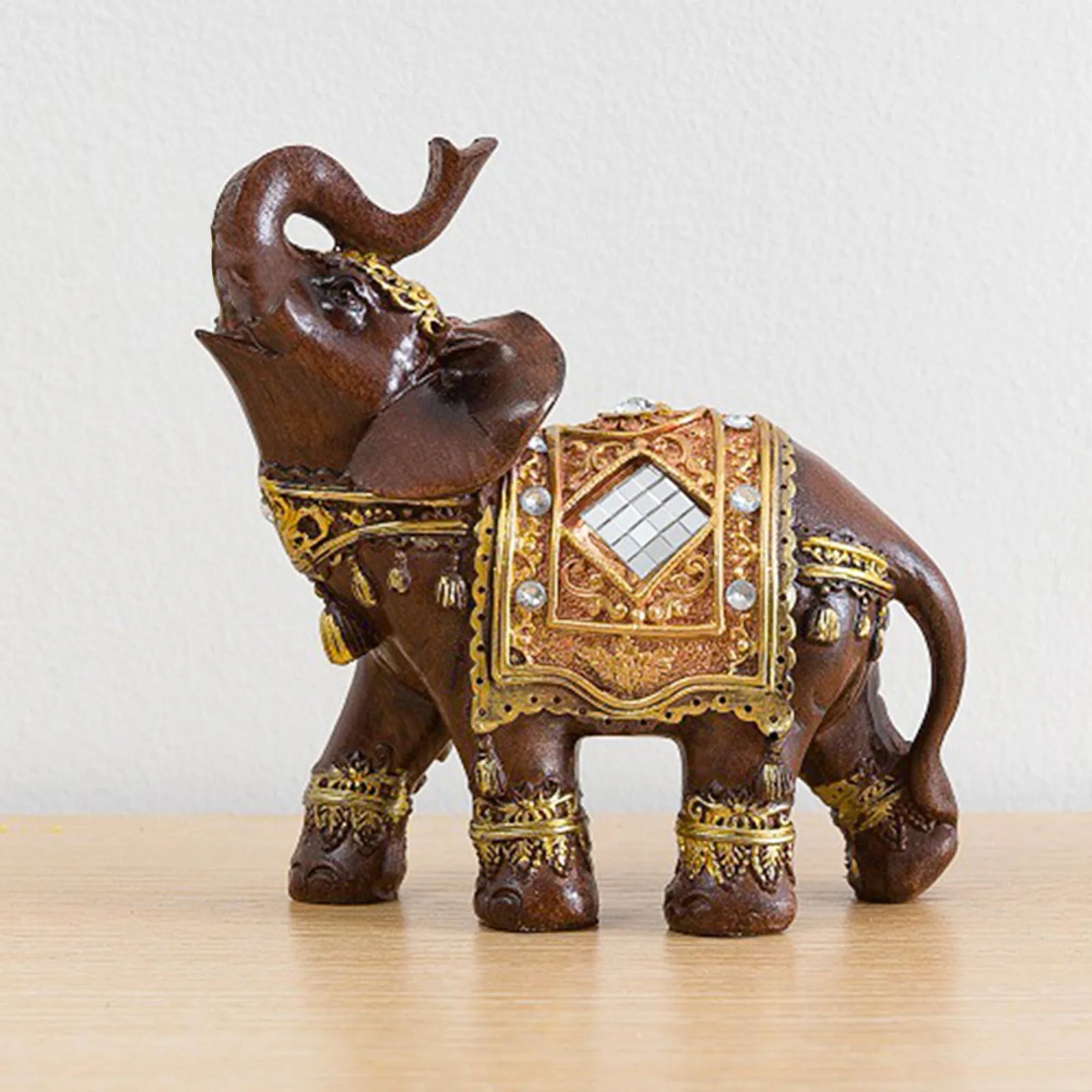 Cute Elephant Figurines Statue Lucky Elephant Decoration Statue Suitable for Office Wine Cooler Decor