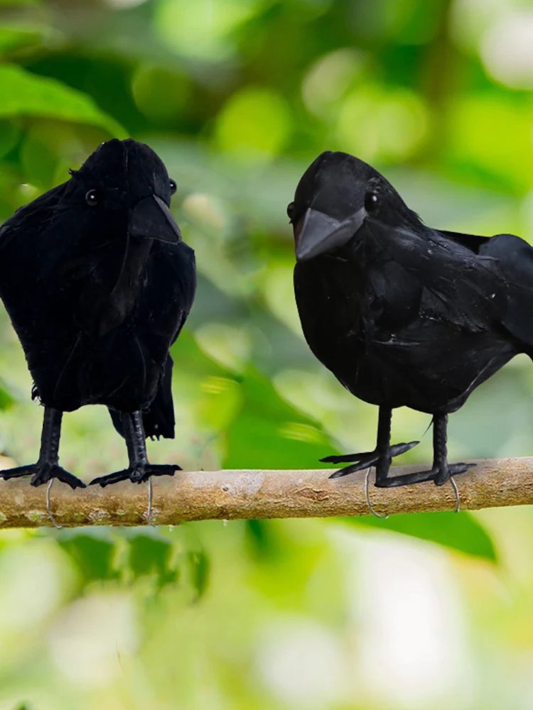 Halloween Ravens Decor Props Realistic Artificial Raven Crow Multifunctional Festive Atmosphere Lifelike Theme Party Ornaments