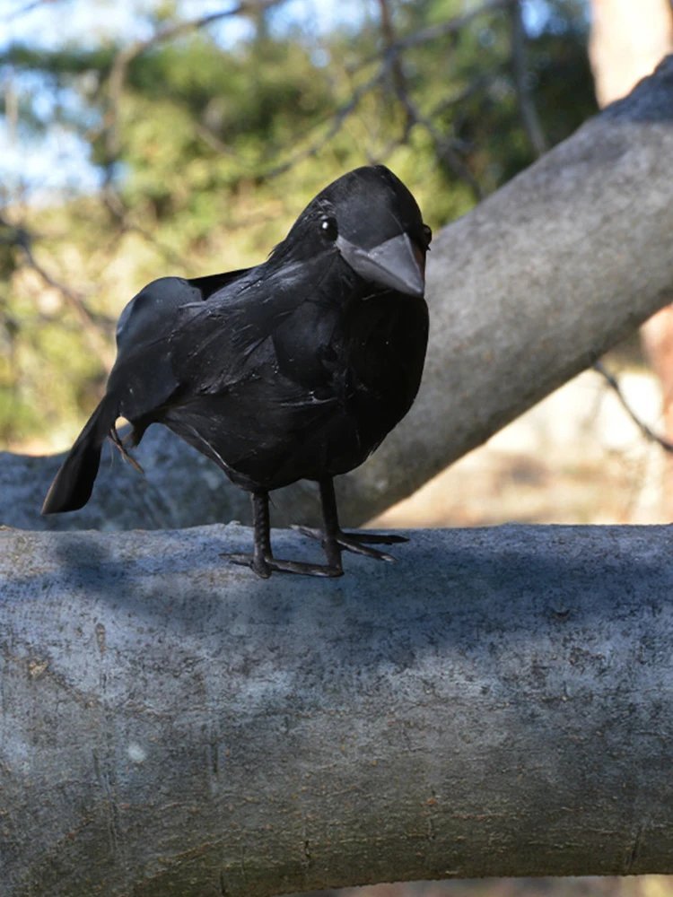 Halloween Ravens Decor Props Realistic Artificial Raven Crow Multifunctional Festive Atmosphere Lifelike Theme Party Ornaments