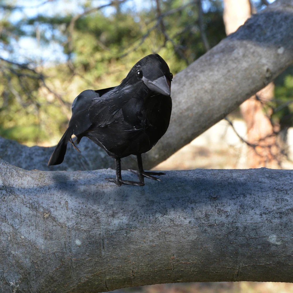 Halloween Ravens Decor Props Realistic Artificial Raven Crow Multifunctional Festive Atmosphere Lifelike Theme Party Ornaments