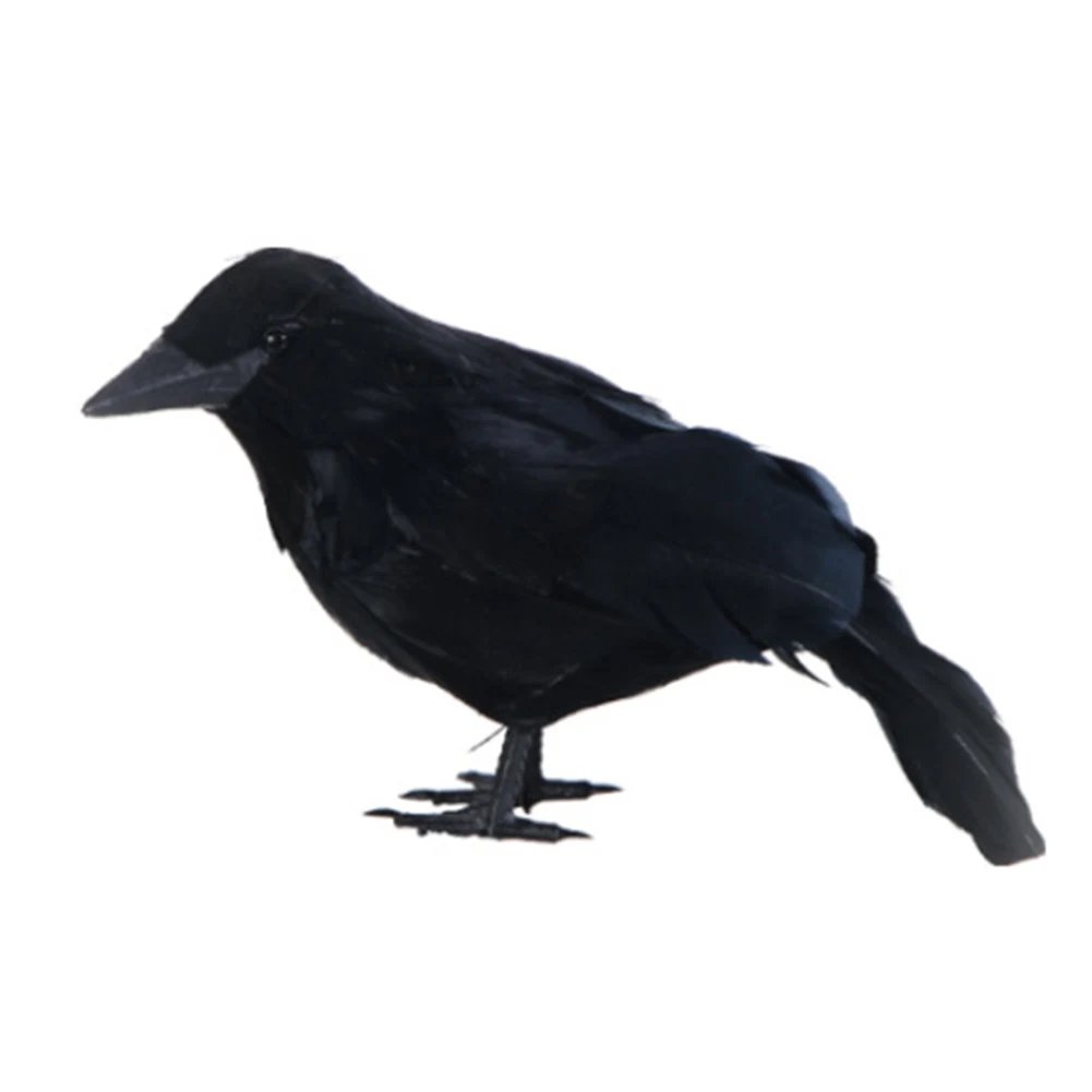 Halloween Ravens Decor Props Realistic Artificial Raven Crow Multifunctional Festive Atmosphere Lifelike Theme Party Ornaments