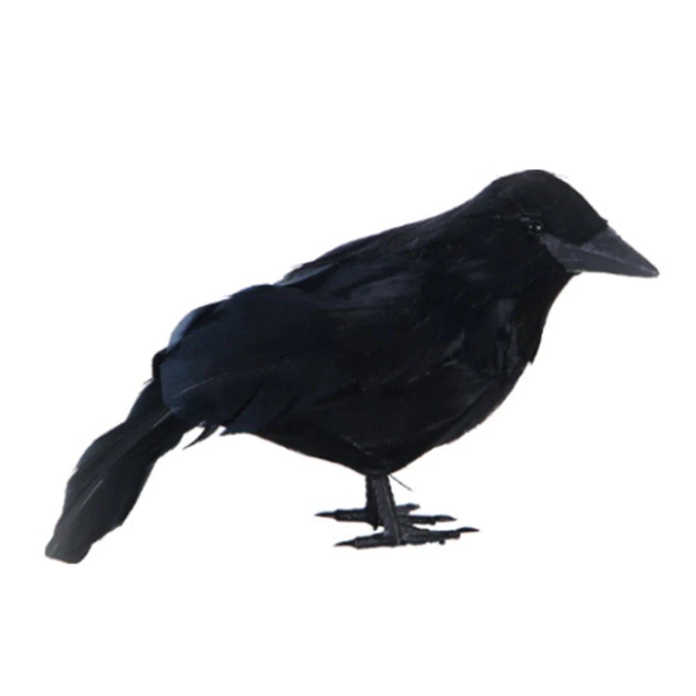 Halloween Ravens Decor Props Realistic Artificial Raven Crow Multifunctional Festive Atmosphere Lifelike Theme Party Ornaments