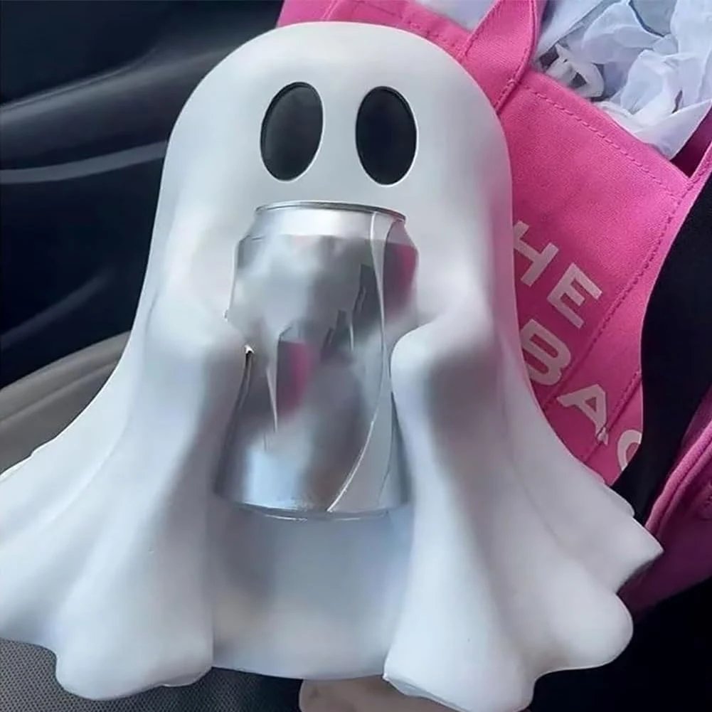 Halloween Ghost Can Holder Cute Resin Ghost Drink Holder Stand Funny Party Accessory Halloween Decor Props Spooky Party Supplies