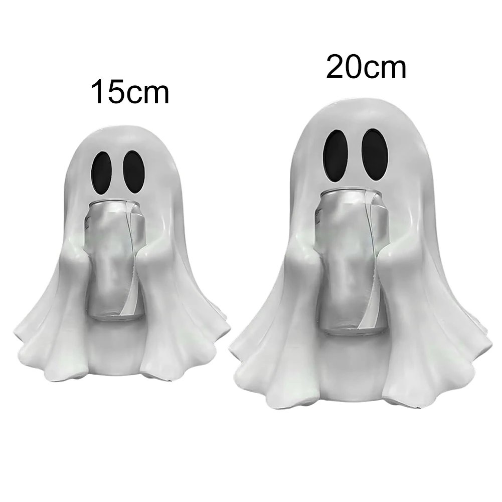 Halloween Ghost Can Holder Cute Resin Ghost Drink Holder Stand Funny Party Accessory Halloween Decor Props Spooky Party Supplies