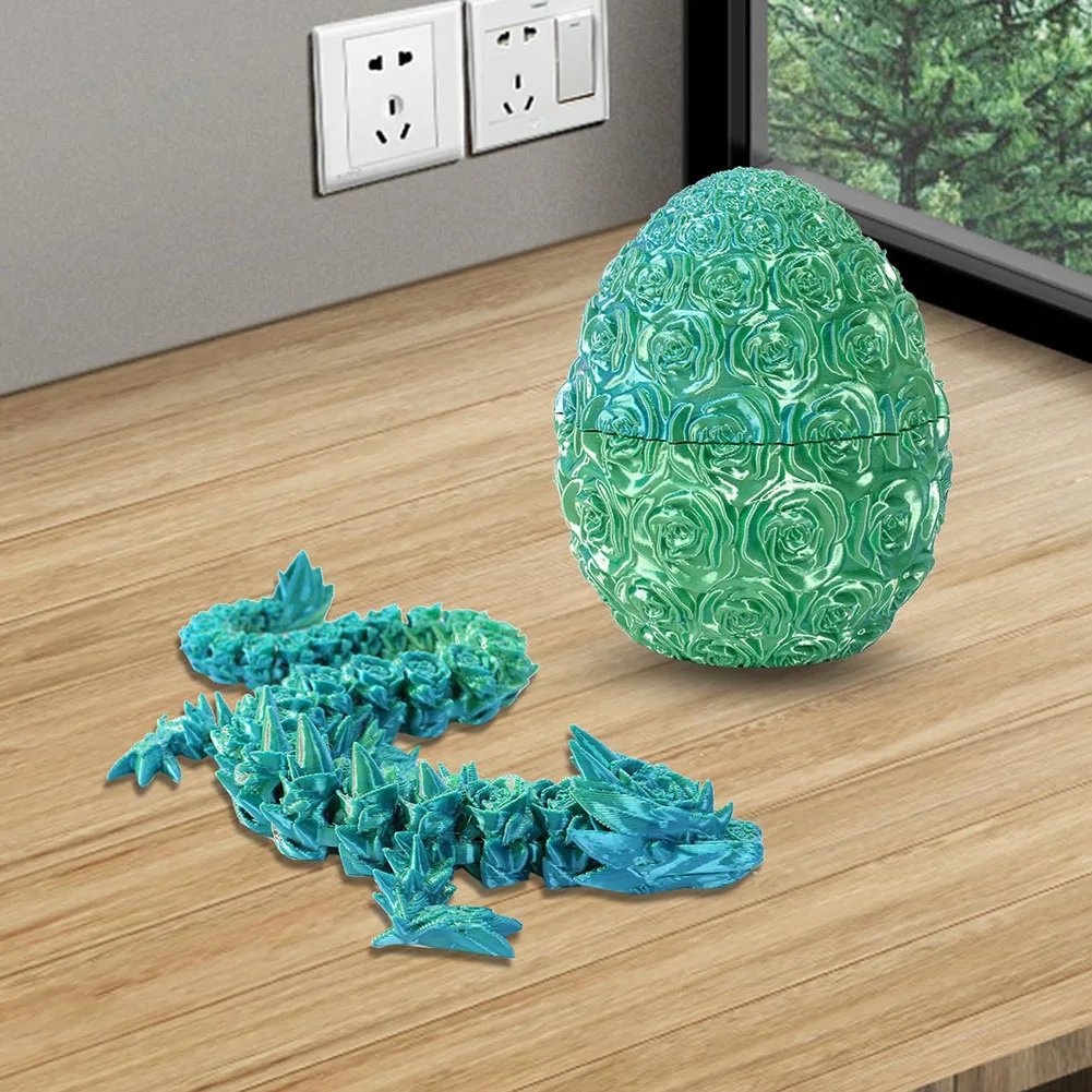 24/30cm Printed Dragon With 10/13cm Egg Joints Articulated Dragon Toy Home Office Desktop Ornament Articulated Dragon Fidget Toy