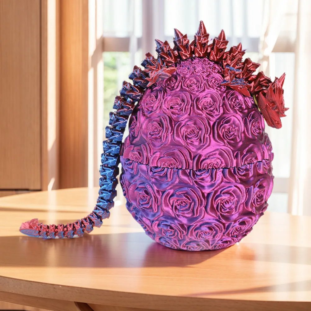 24/30cm Printed Dragon With 10/13cm Egg Joints Articulated Dragon Toy Home Office Desktop Ornament Articulated Dragon Fidget Toy