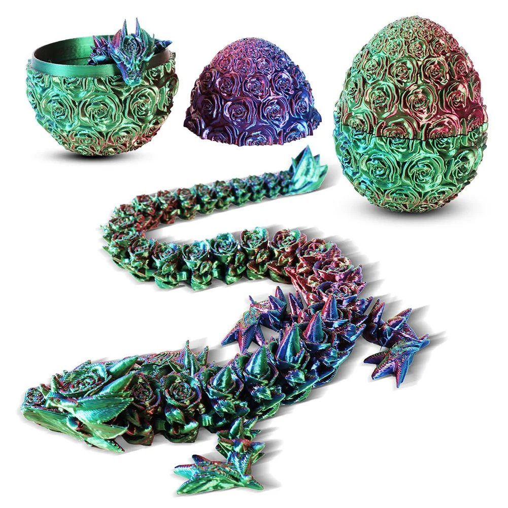 24/30cm Printed Dragon With 10/13cm Egg Joints Articulated Dragon Toy Home Office Desktop Ornament Articulated Dragon Fidget Toy