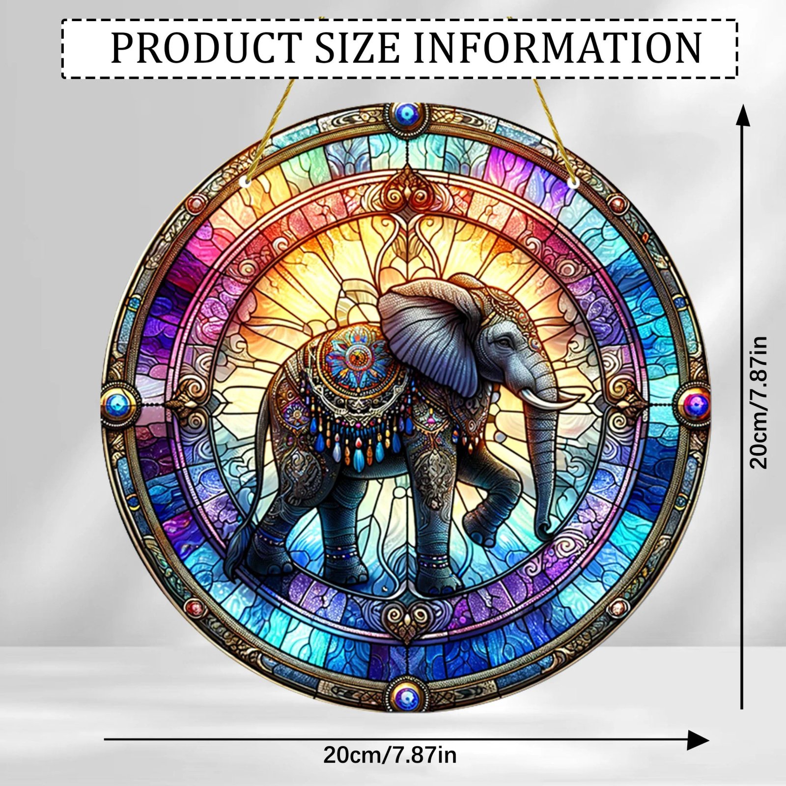 1pc Elephant Suncatcher - 2D Acrylic Window Hanging for Home & Garden Decor