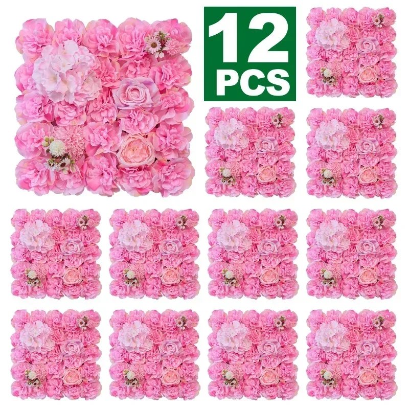 18pcs 3D Flowers Wall Backdrop16.5* 16.5Inch Artificial Silk Roses Panels Home decoration Floral Ideal for Wedding Celebrations 18pcs 3D Flowers Wall Backdrop16.5* 16.5Inch Artificial Silk Roses Panels Home decoration Floral Ideal for Wedding Celebrations
