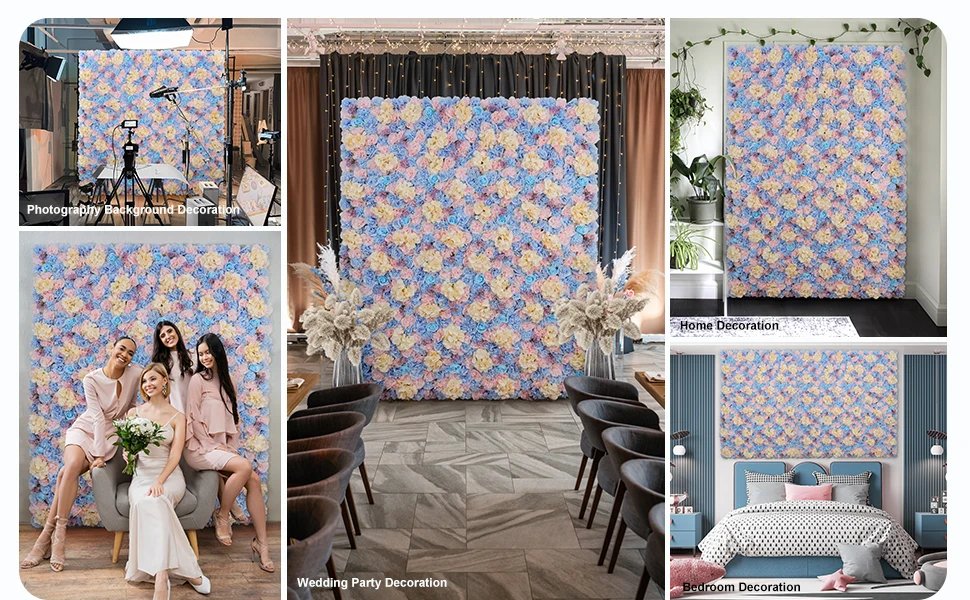 18pcs 3D Flowers Wall Backdrop16.5* 16.5Inch Artificial Silk Roses Panels Home decoration Floral Ideal for Wedding Celebrations 18pcs 3D Flowers Wall Backdrop16.5* 16.5Inch Artificial Silk Roses Panels Home decoration Floral Ideal for Wedding Celebrations