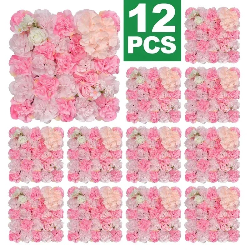 18pcs 3D Flowers Wall Backdrop16.5* 16.5Inch Artificial Silk Roses Panels Home decoration Floral Ideal for Wedding Celebrations 18pcs 3D Flowers Wall Backdrop16.5* 16.5Inch Artificial Silk Roses Panels Home decoration Floral Ideal for Wedding Celebrations
