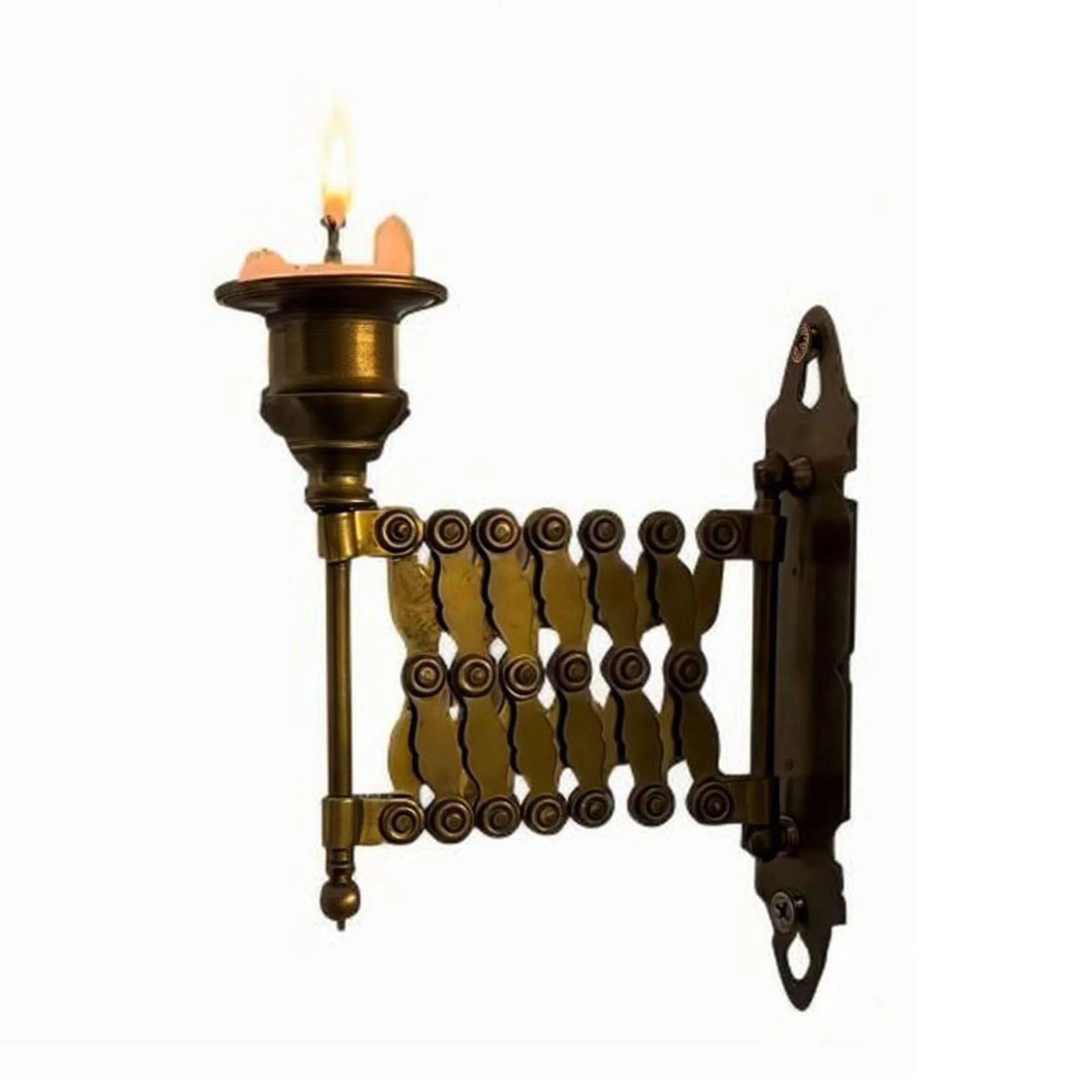 Antique Brass Wall Sconce Candle Holder Vintage Taper Candlestick Stand for Home Decor and Table Centerpiece