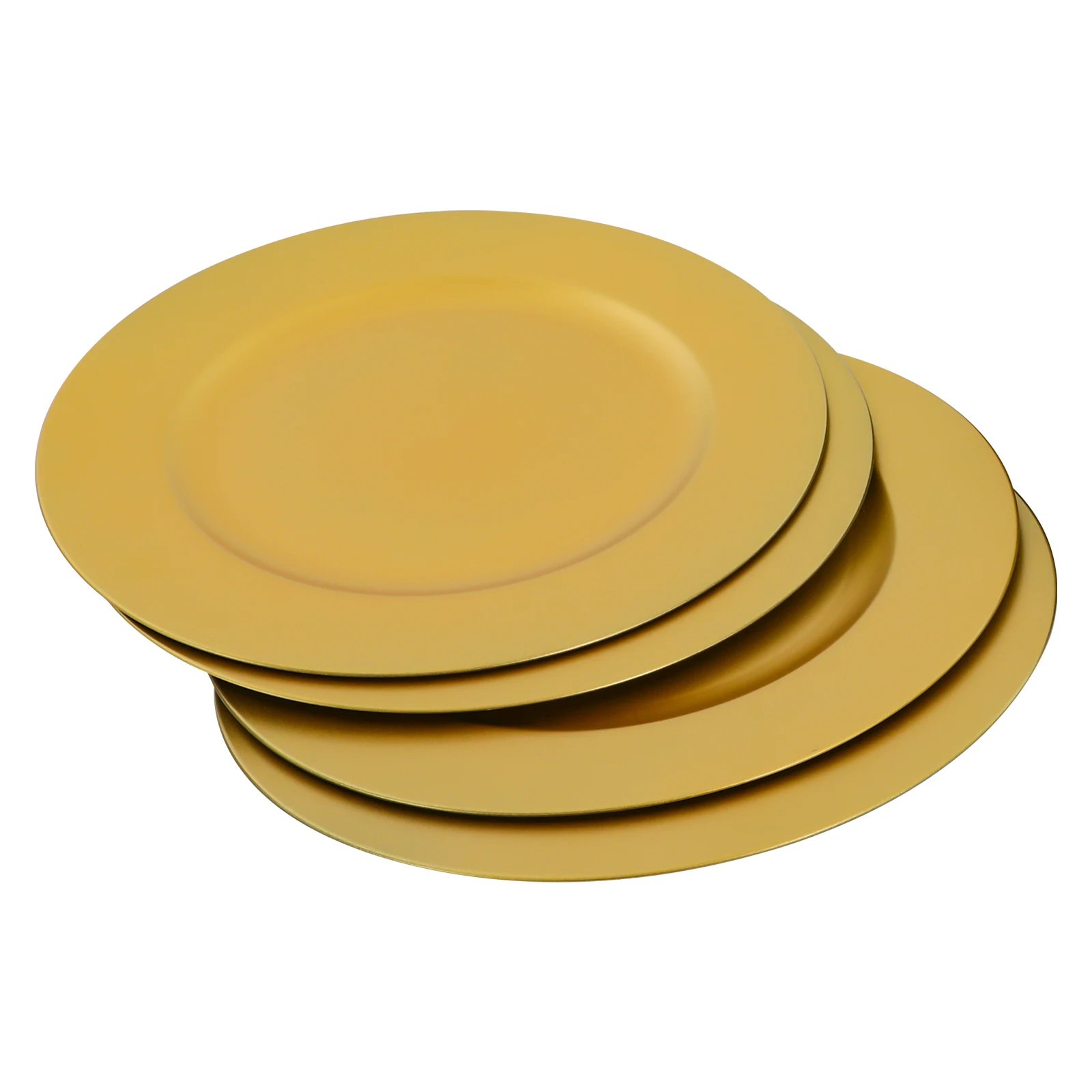 100 Pcs Charger Plates Set Gold Round PP Chargers Dinner Plate Wedding Decoration for Table Setting Wedding Party Baby Shower