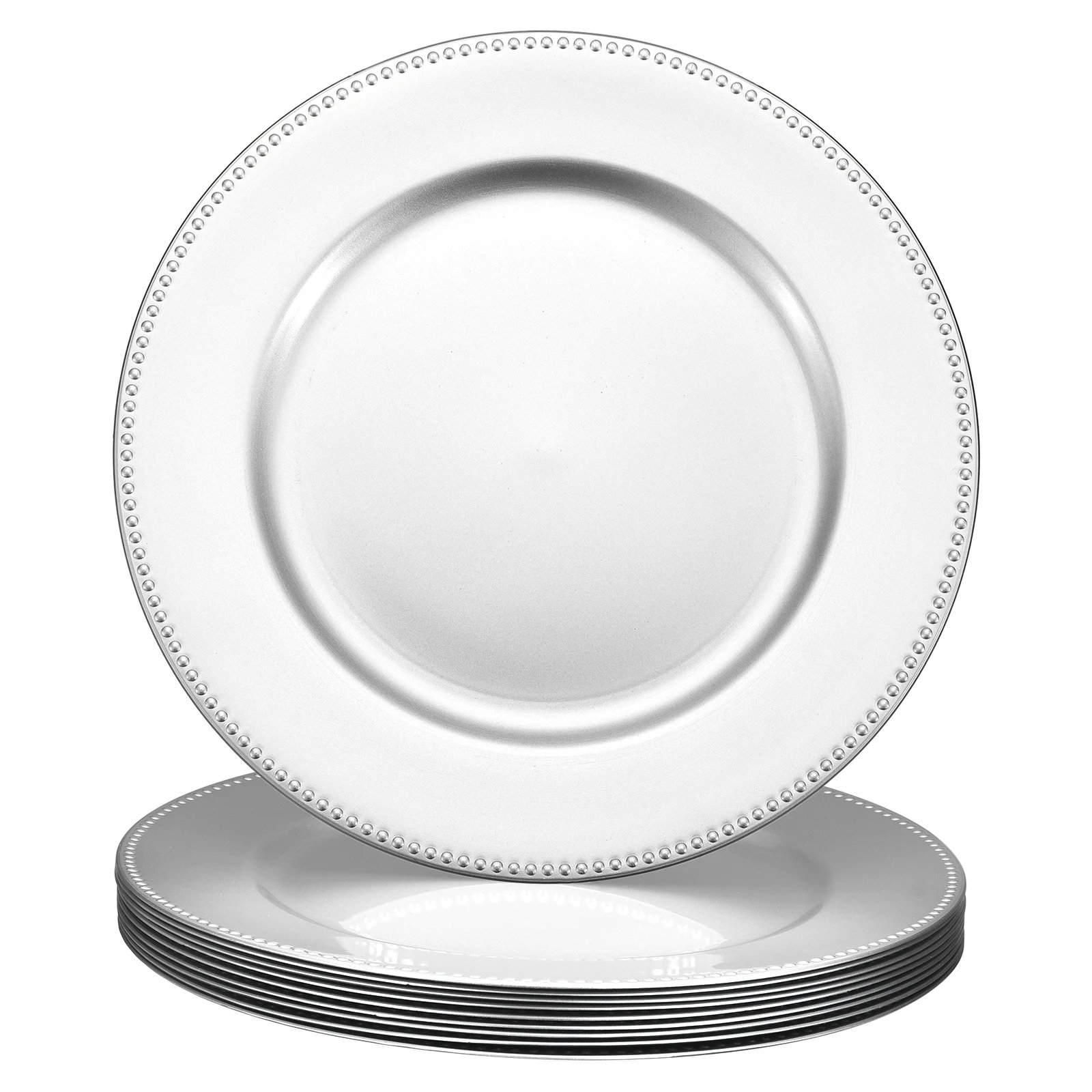 10pcs Charger Plates Bulk 13 Inch Plastic Charger Plates Round Plate Charger for Dinner Wedding Party Event Table Setting Decor