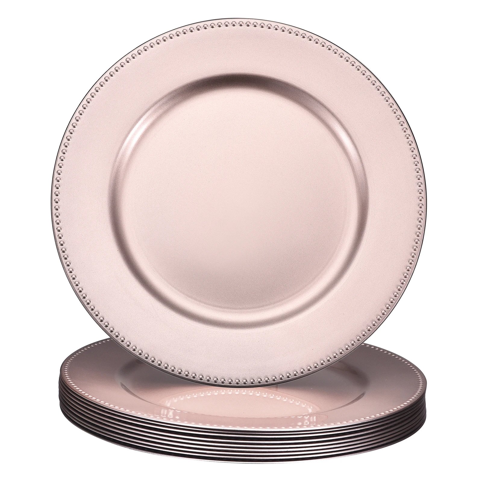 10pcs Charger Plates Bulk 13 Inch Plastic Charger Plates Round Plate Charger for Dinner Wedding Party Event Table Setting Decor