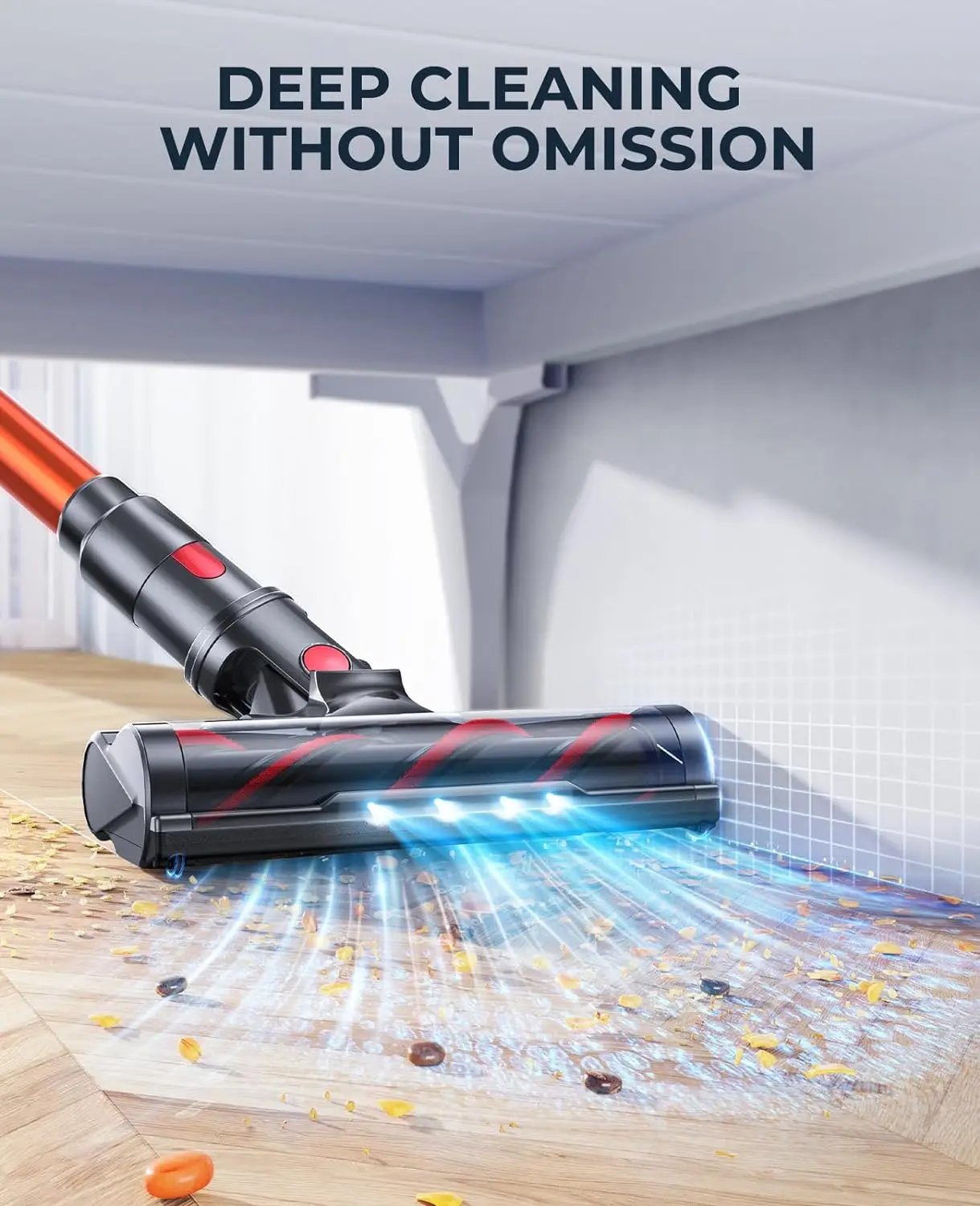 Laresar Elite 8 Cordless Vacuum Cleaner Handheld Home Appliance 450W Powerful smart home Touch Screen 55 Mins Detachable Battery
