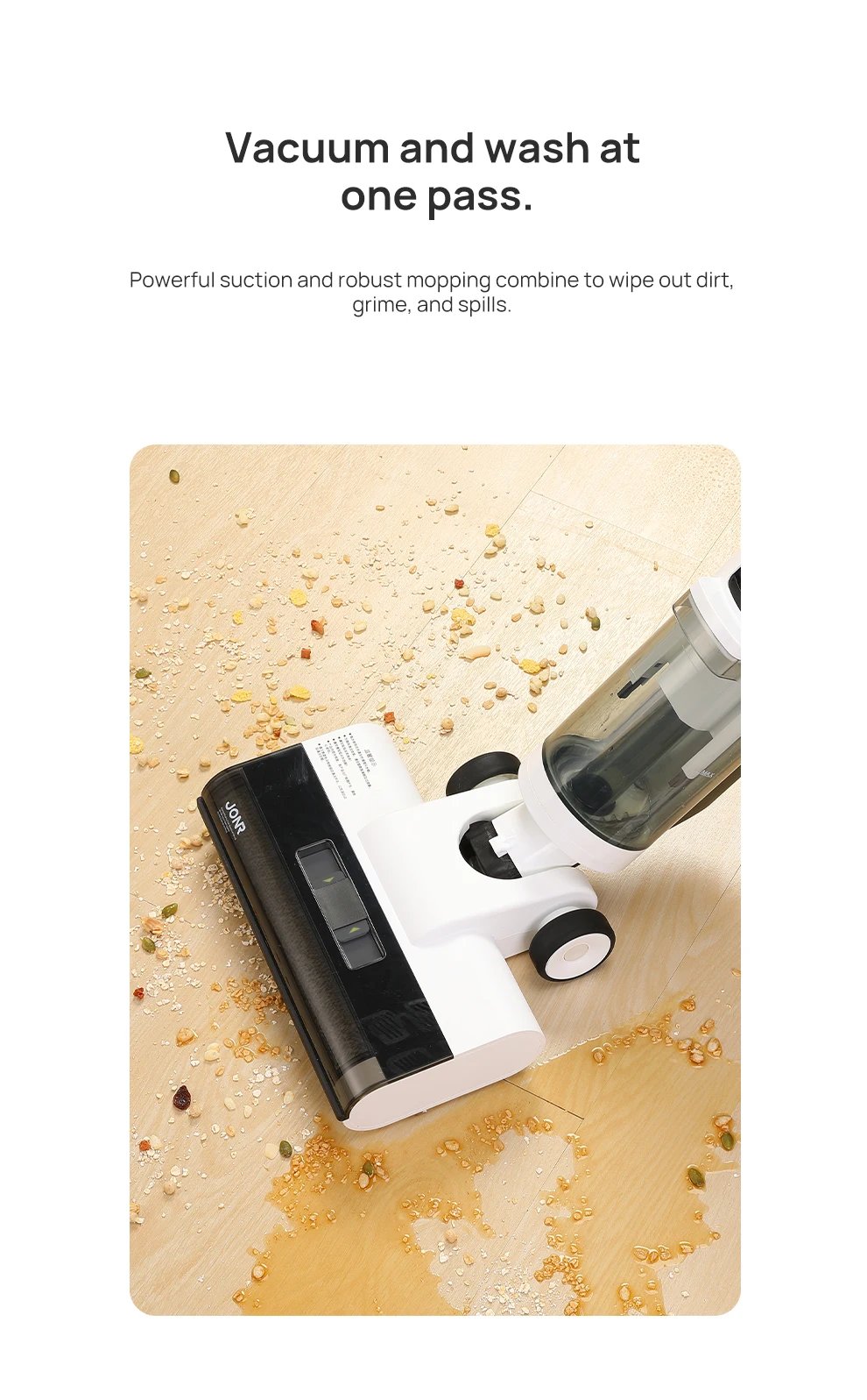 JONR ED12 Wet Dry Smart Vacuum Washing Cleaner Wireless Washing Floor Cleaner/Mop Water