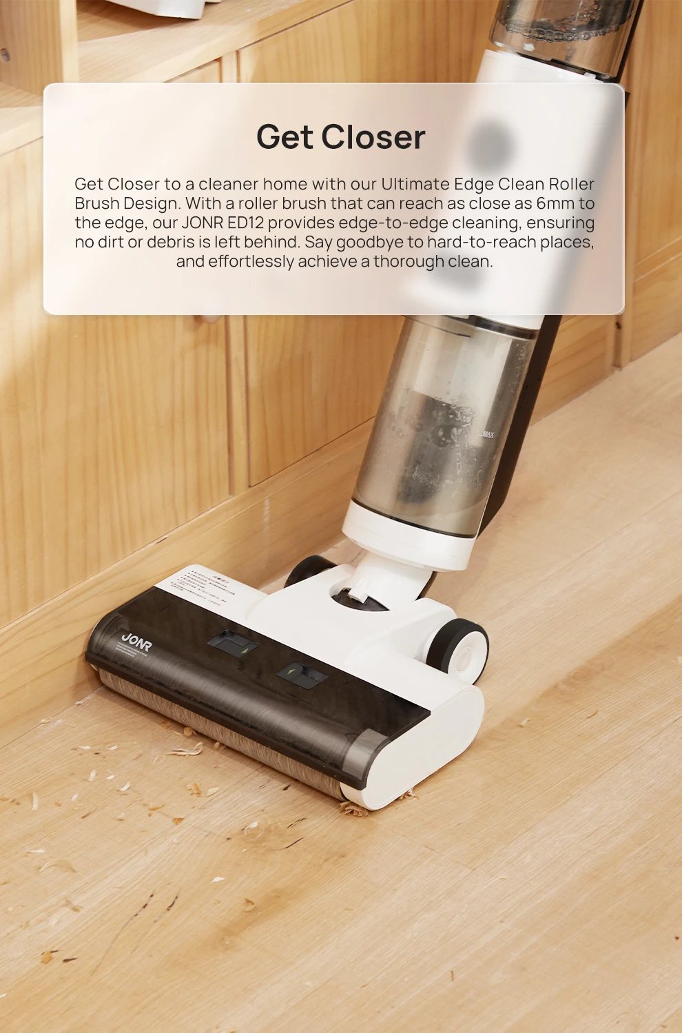 JONR ED12 Wet Dry Smart Vacuum Washing Cleaner Wireless Washing Floor Cleaner/Mop Water