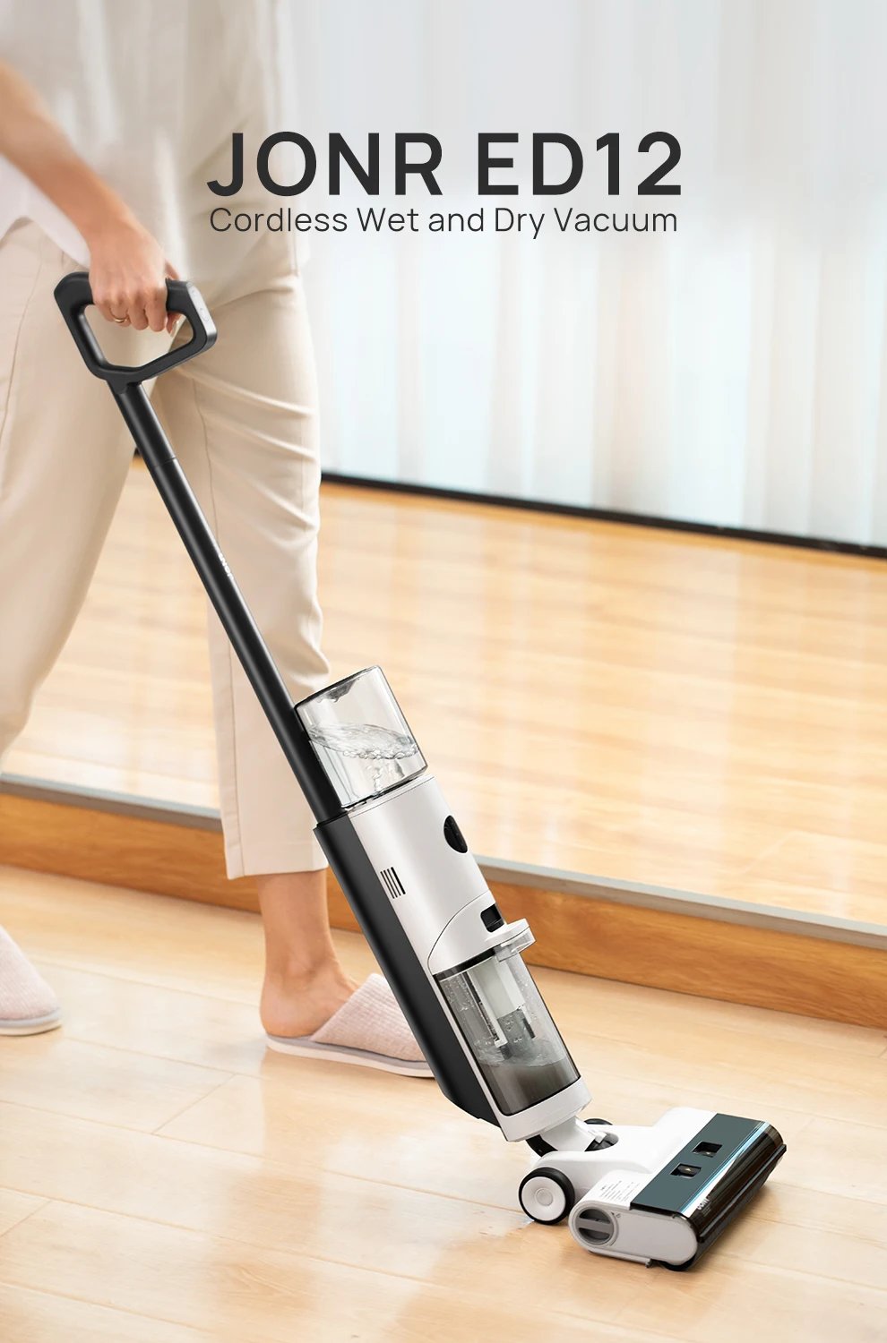 JONR ED12 Wet Dry Smart Vacuum Washing Cleaner Wireless Washing Floor Cleaner/Mop Water