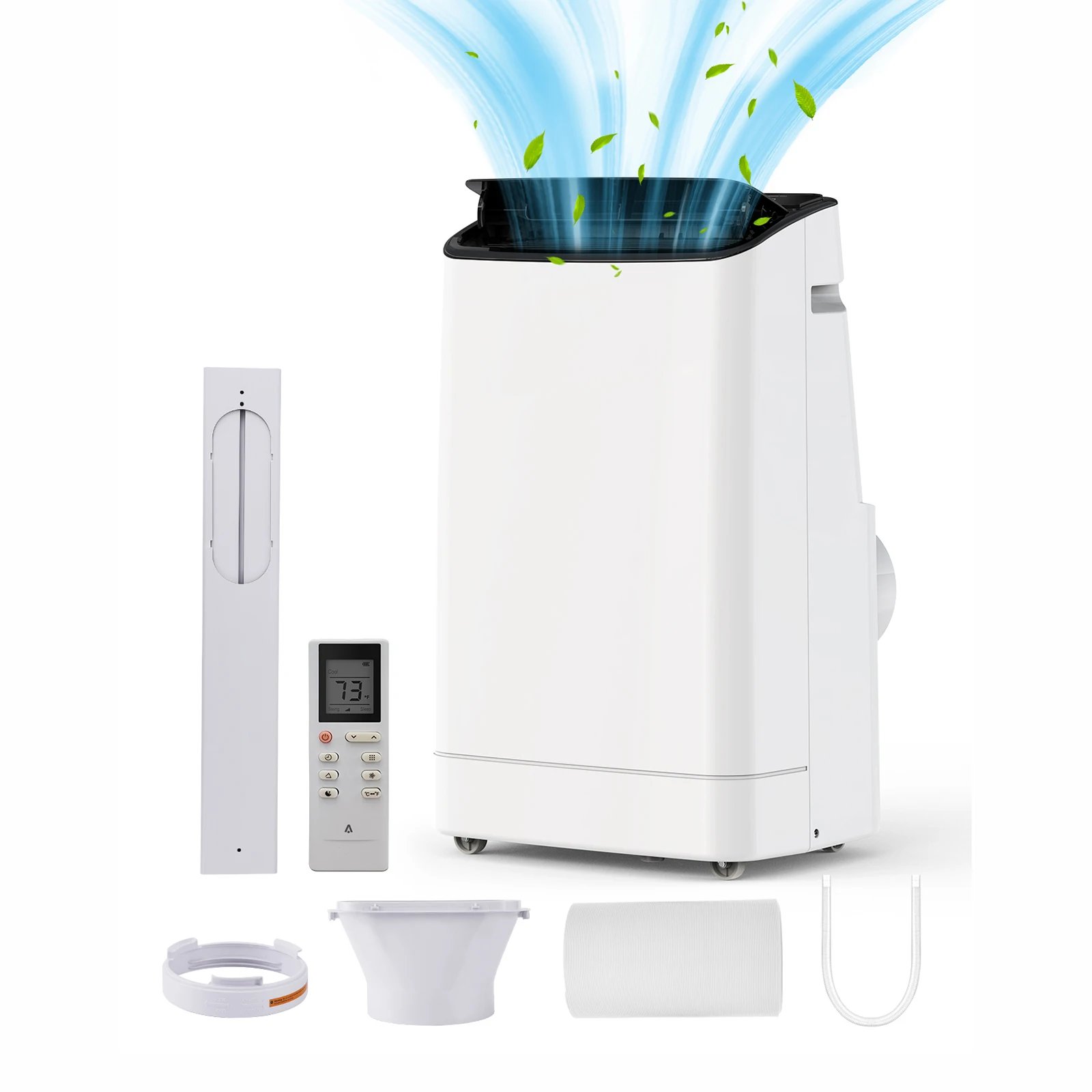 14000 BTU Portable Air Conditioner Cools Up to 750 Sq.Ft 3-in-1 Cooling/Dehumidifier/Fan Smart/Sleep Mode 24H Timer for Home