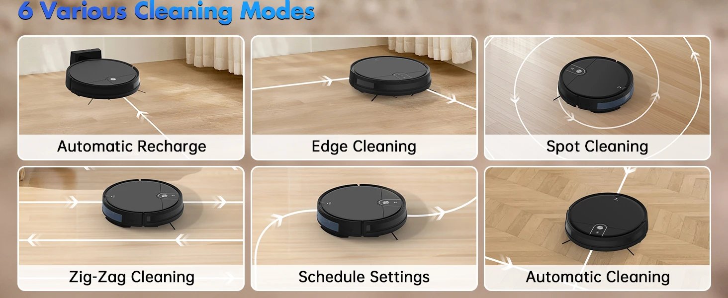 Saerke 3 in 1 Smart Sweeping Robot Vacuum Cleaner and Mop 3000Pa Strong Suction For Hard Floors Pet Hair Carpets Wifi APP Black