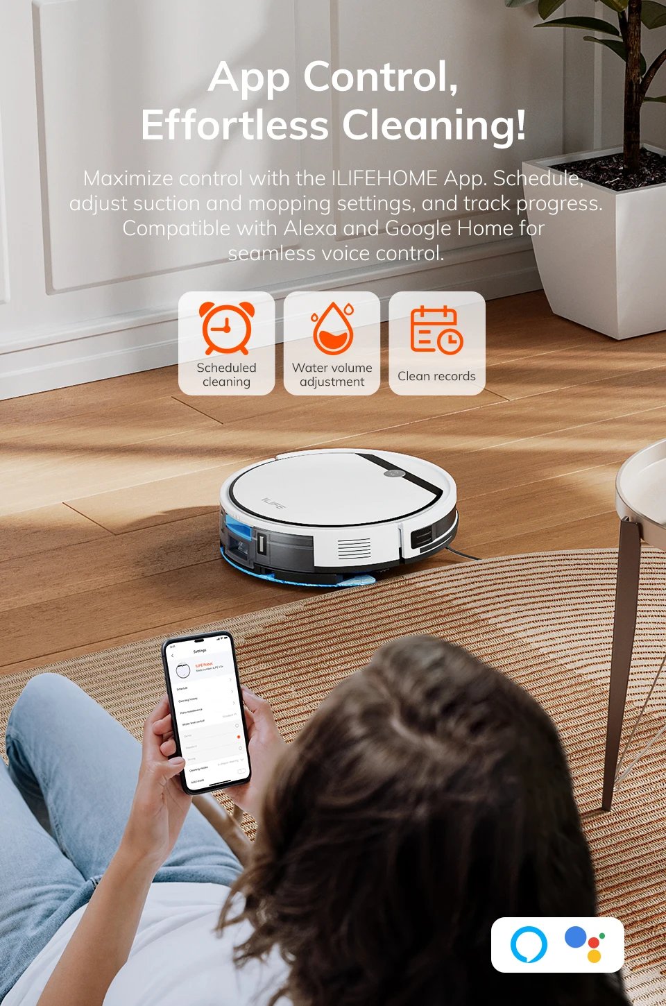 ILIFE  V3X/V7s Plus Vacuum Cleaner Robot ,120mins Automatic Charging,Home Appliance,For Sweeping Mopping Smart Home Clean