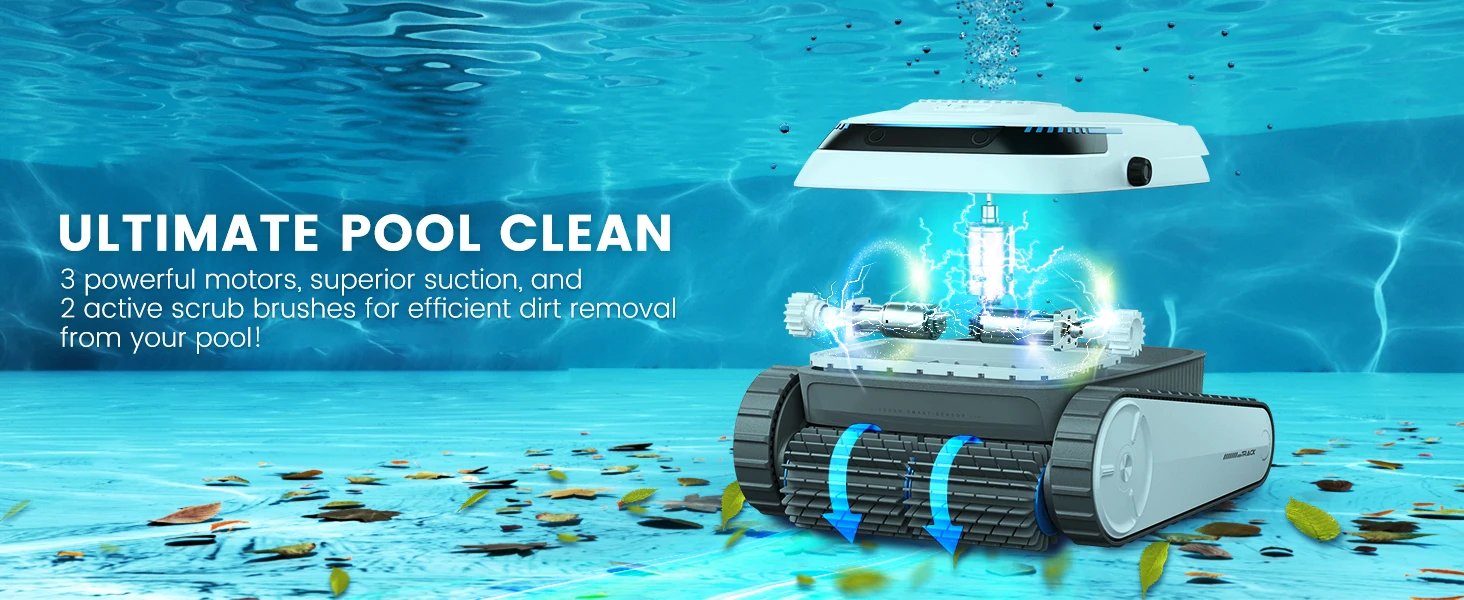 AIRROBO Pool Vacuum for Inground Pools, Smart Navigation Pool Cleaner Robot, Wall Climbing Pool Cleaner,120 Min Run Time