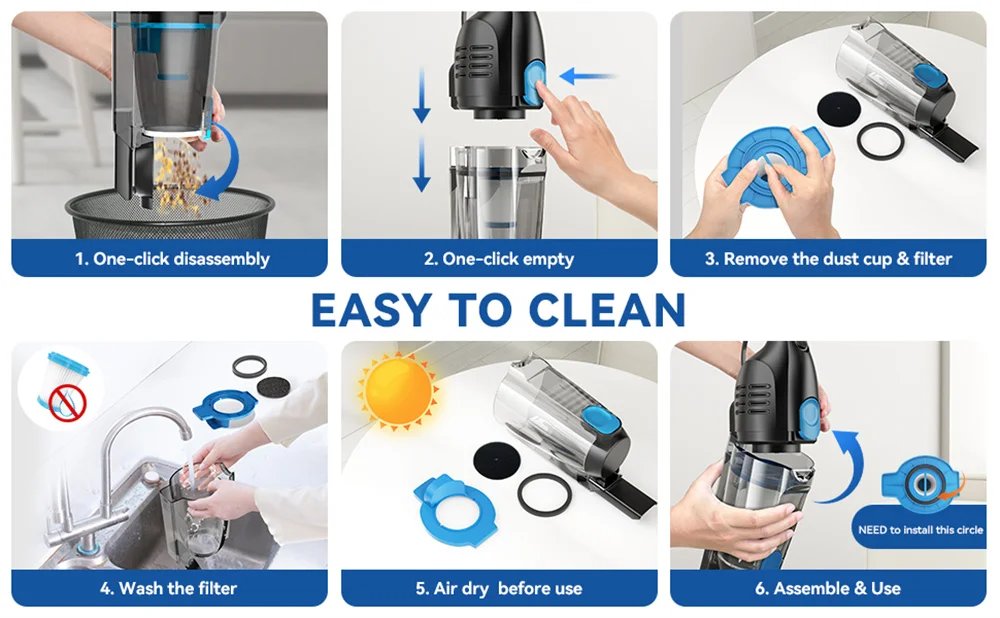 INSE R3S Corded Vacuum Cleaner 16Kpa 6M Extra Long Cord Handheld Vacuum Cleaner for Car Cleaning Hard Floor Household Appliance