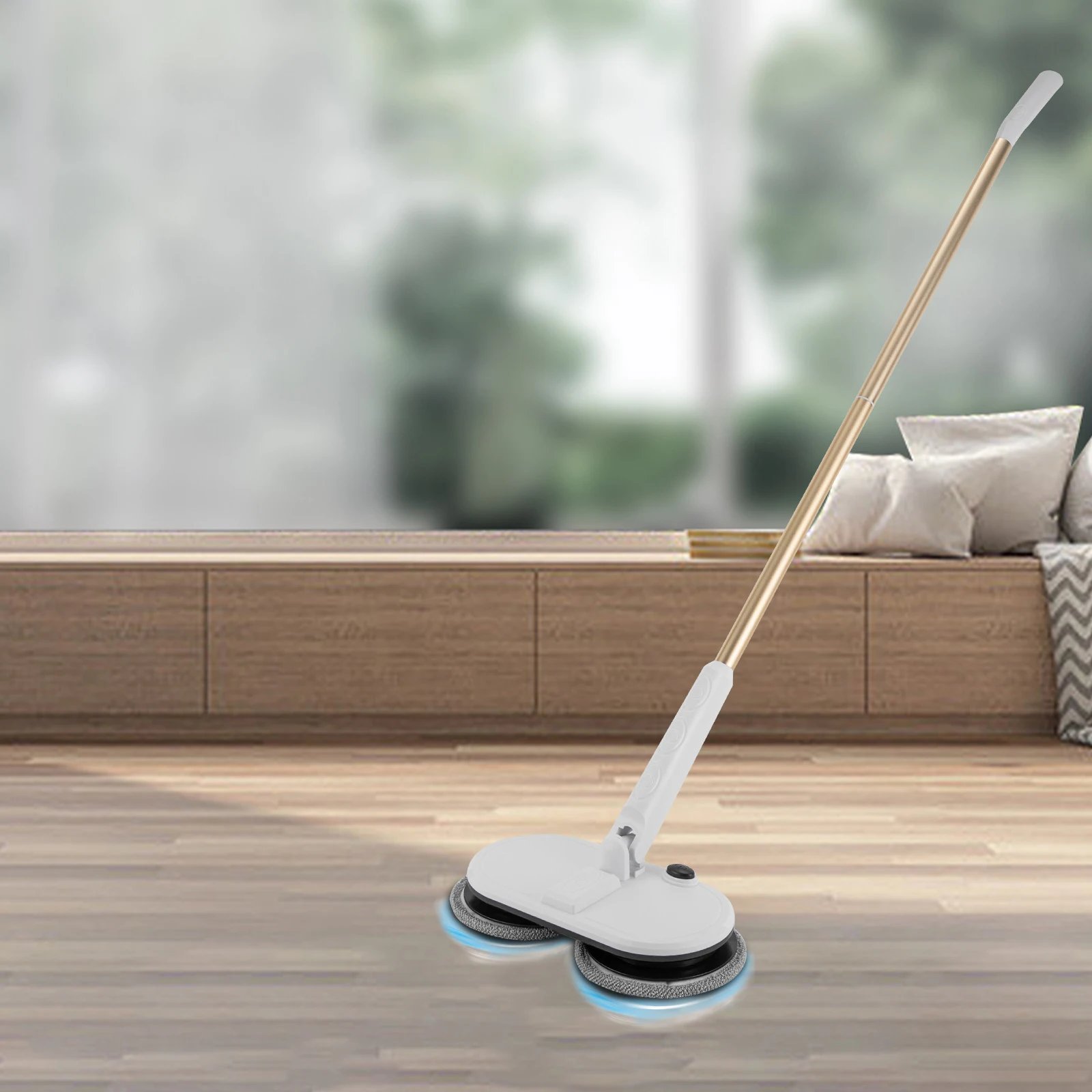Cordless Spin Mop with Rechargeable Lithium Battery Adjustable Height with 4 Pads Use for Home Cleaning Cordless Spin Mop with Rechargeable Lithium Battery Adjustable Height with 4 Pads Use for Home Cleaning